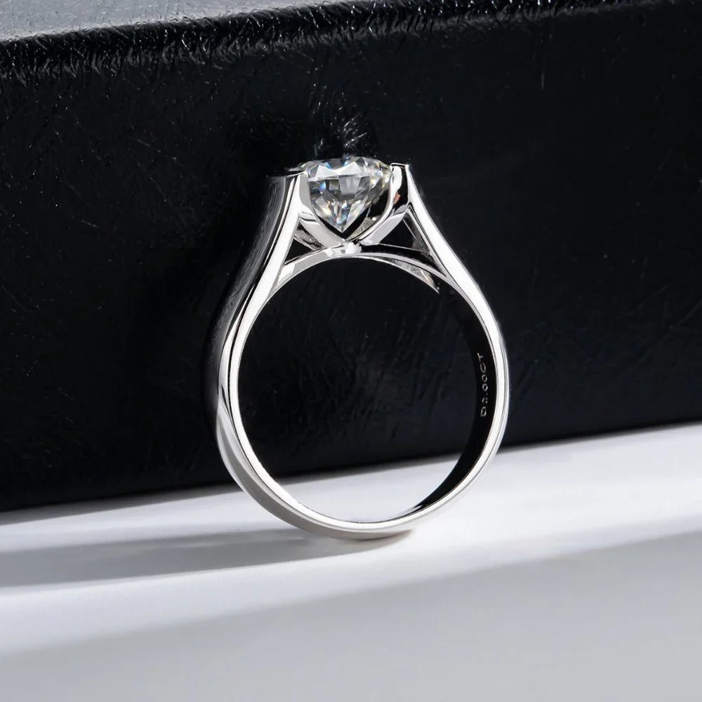 Certified 2 ct. t.w. Moissanite Diamond Engagement Ring NEW
